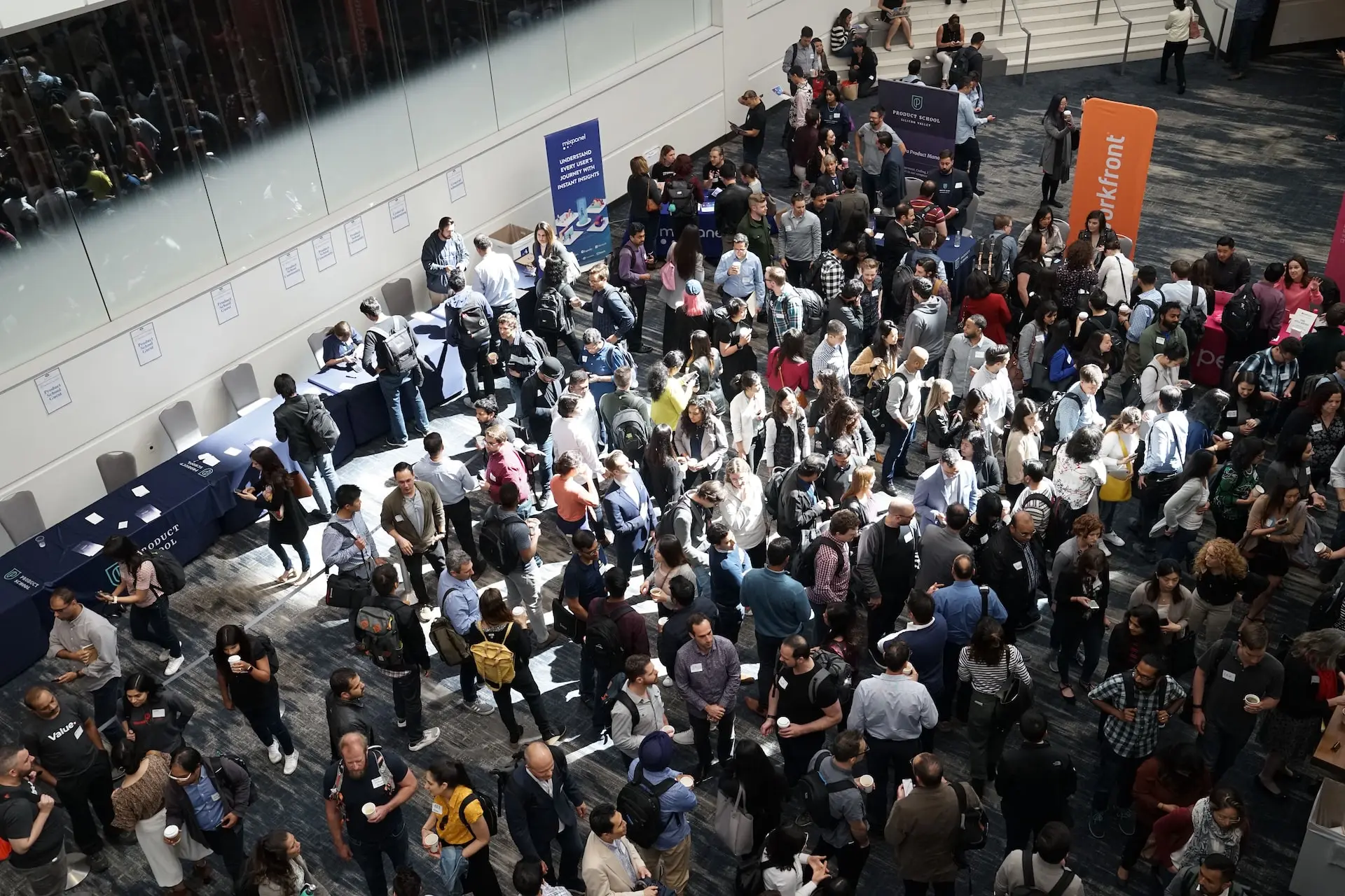 Trade show attendees at a trade show